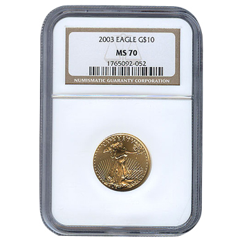 Certified American $10 Gold Eagle 2003 MS70 NGC - Golden Eagle Coins