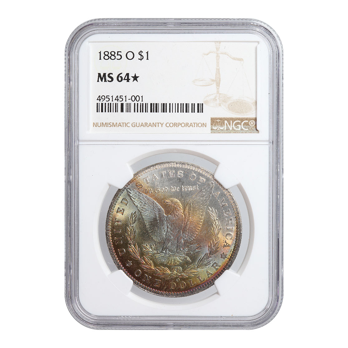 Certified Morgan Silver Dollar 1885 MS64 NGC