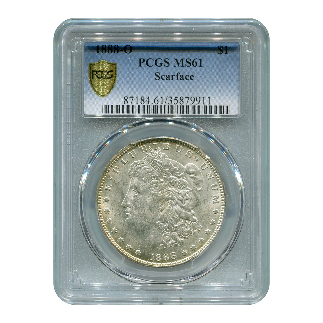 Certified Morgan Silver Dollar 1888-O MS61 Scarface PCGS ...