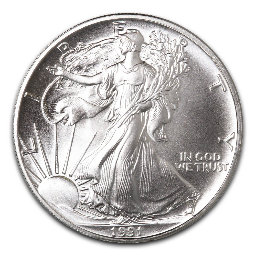 1991 Silver American Eagle BU Coin 1 Oz US $1 Dollar Uncirculated Mint Brilliant