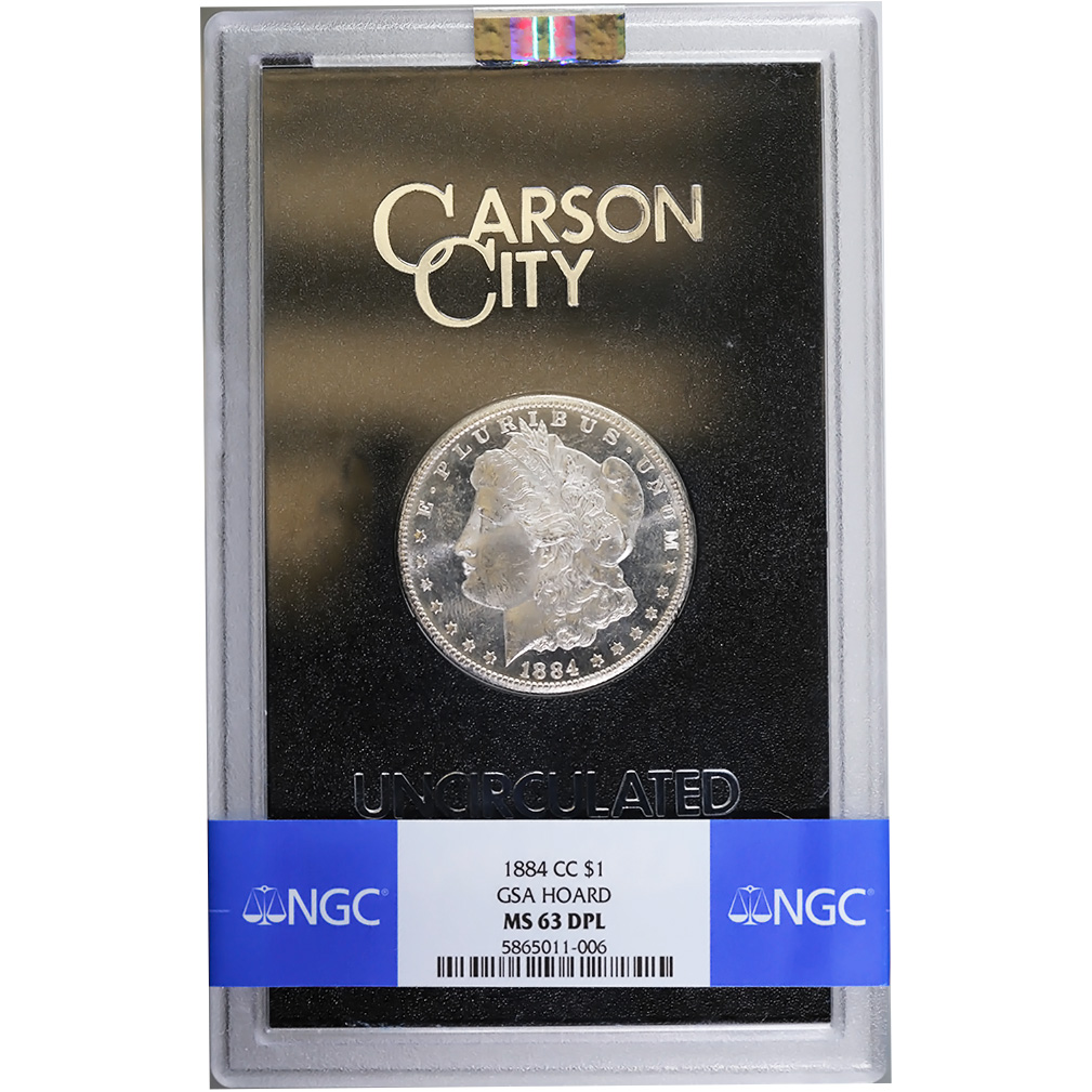 Carson City Morgan Silver Dollar 1884-CC GSA MS63DPL NGC | Golden Eagle