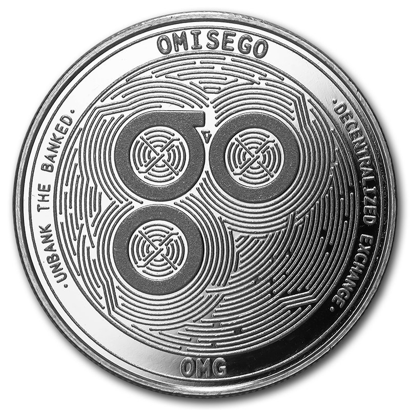 1 oz Silver Bullion Cryptocurrency OmiseGO Round .999 fine | Golden