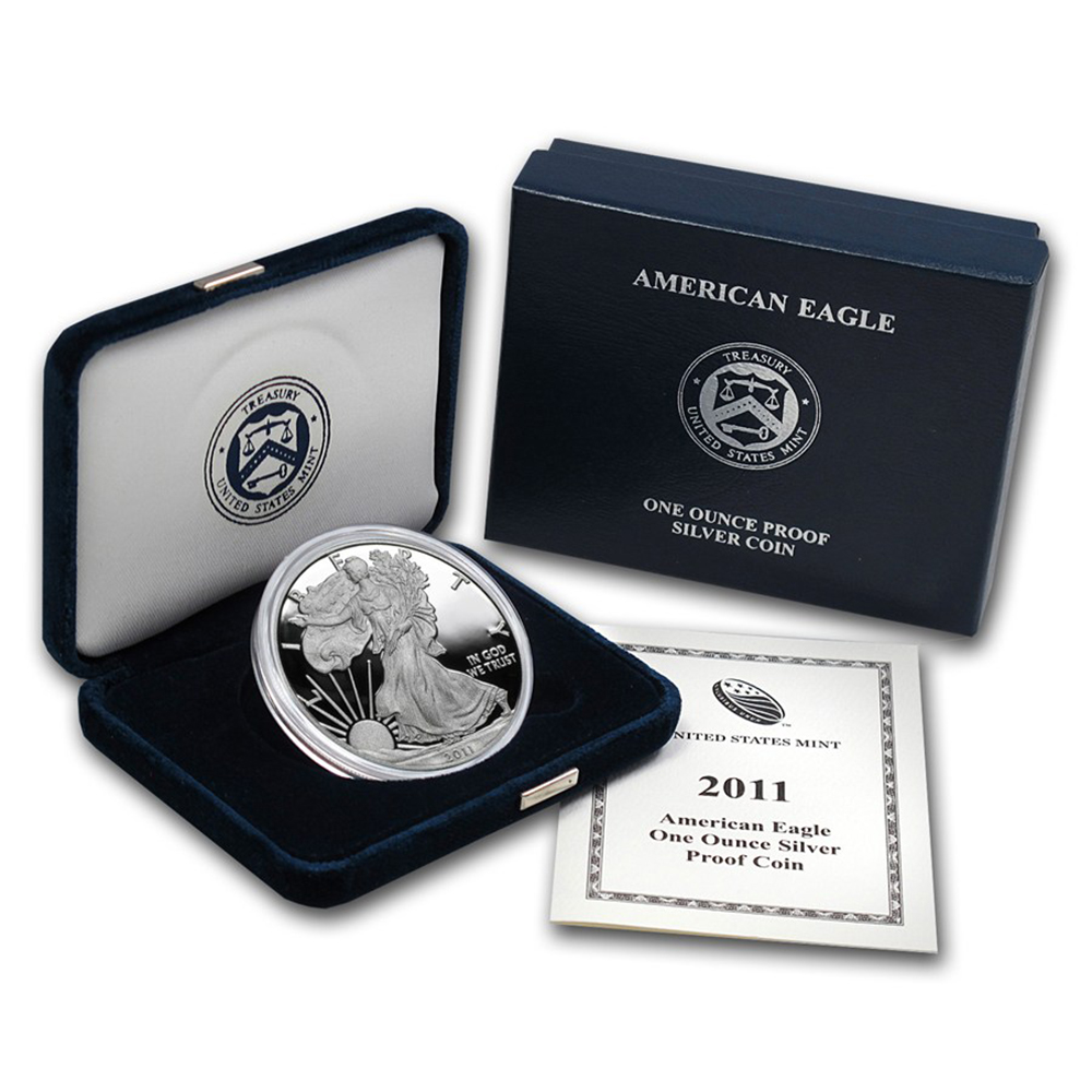 Proof Silver Eagle 2011W Golden Eagle Coins