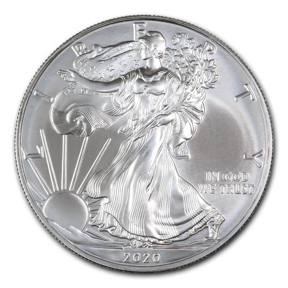 American Eagle 2020 One Ounce Silver Uncirculated Coin W Burnished 