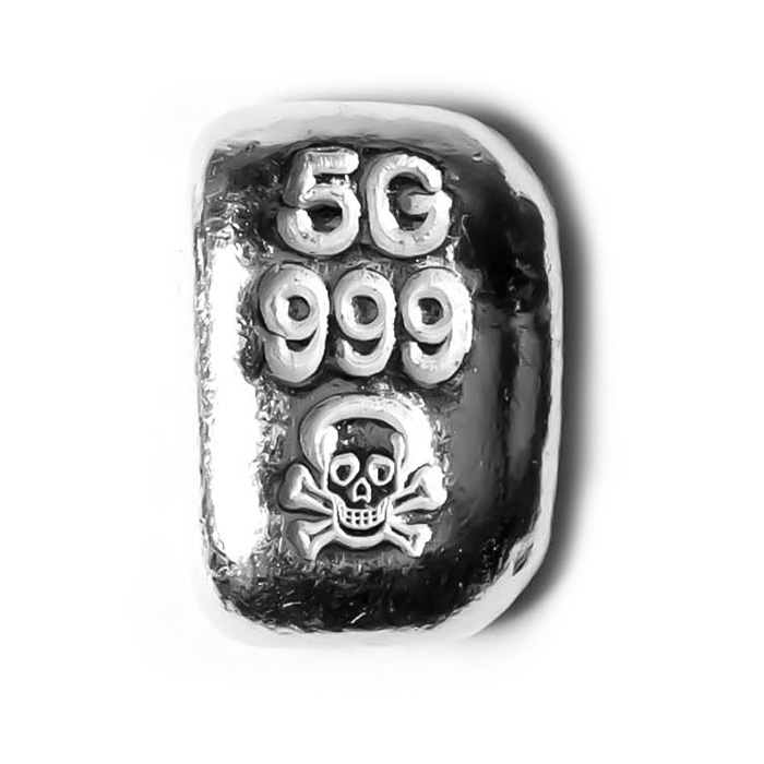 Skull and Bones 1 Gram .999 Fine Silver Round