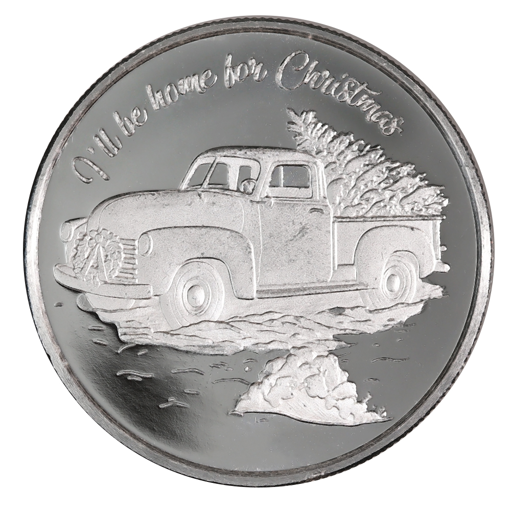 2020 Farm Truck Christmas 1oz Silver Round D 3 Golden Eagle Coins