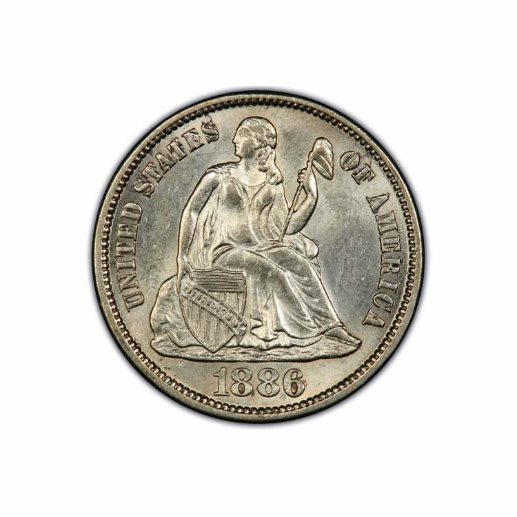 Uncirculated and Certified Seated Liberty Dimes