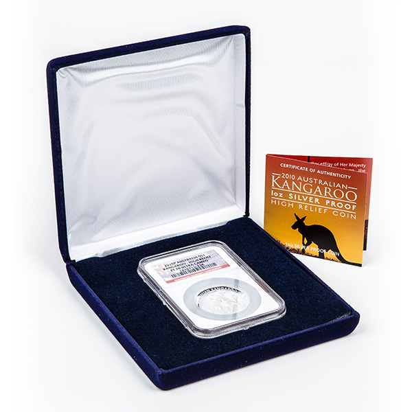 2010 Australian Kangaroo 1 oz Silver High Relief PF70 NGC