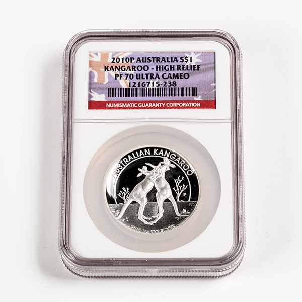 2010 Australian Kangaroo 1 oz Silver High Relief PF70 NGC