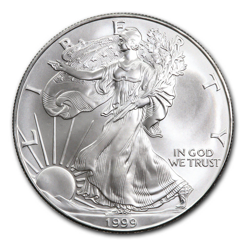 1999 1 Oz Silver American Eagle Bu Golden Coins 1999 1 Oz Silver American Eagle Bu