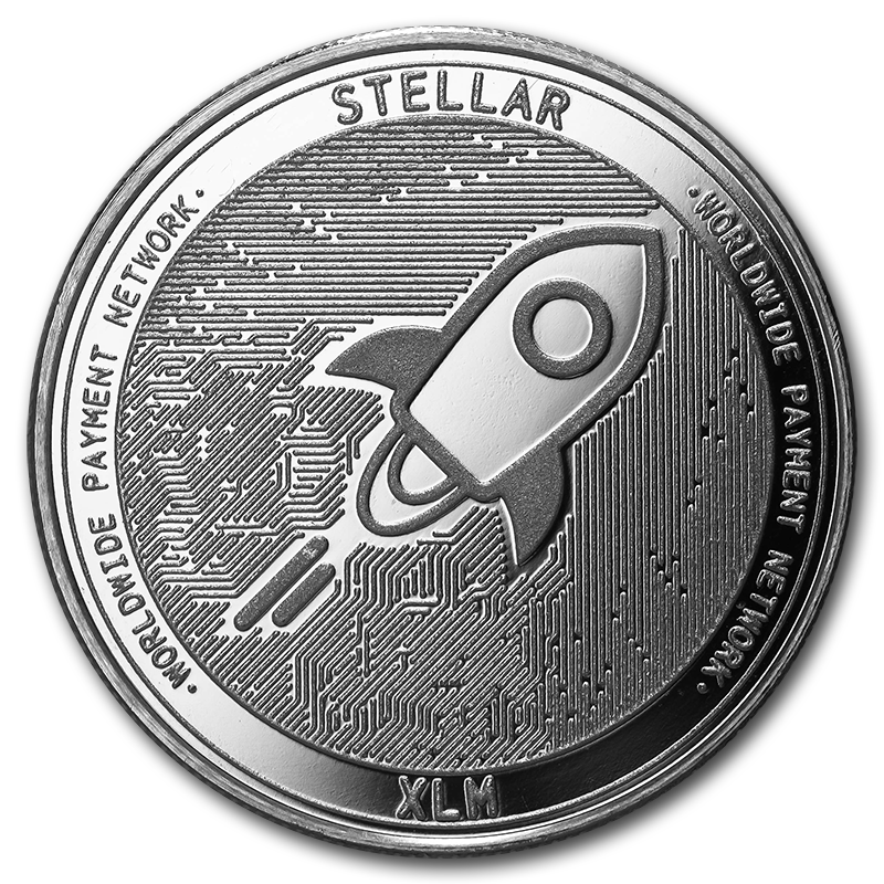 1 oz Silver Bullion Cryptocurrency Stellar Round .999 fine ...