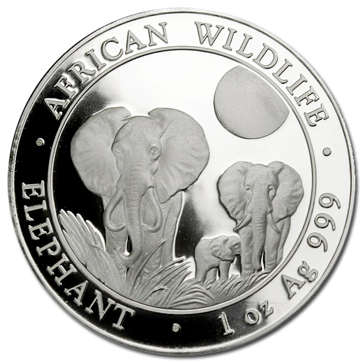 2014 Somalia 1 oz Silver Elephant Coin