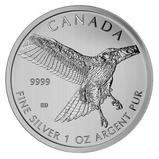 Canadian Birds of Prey Series 1 oz Red-Tailed Hawk 2015