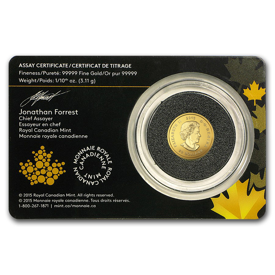 2016 Canada 110 Oz Gold Growling Cougar 99999 Bu Assay Card