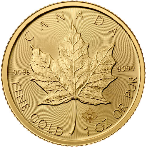 OBVERSE - 2016 1 oz Canadian Gold Maple Leaf Uncirculated