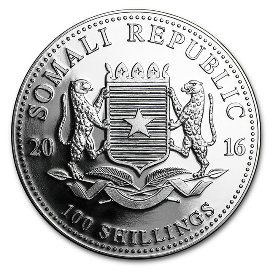 2016 Somalia 1 oz Silver Elephant Coin