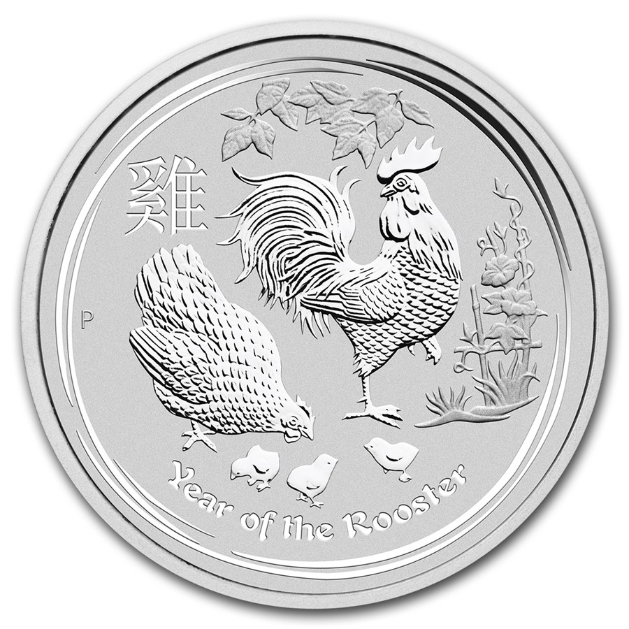 2017 Australia 1 oz Silver Lunar Rooster | Golden Eagle Coins