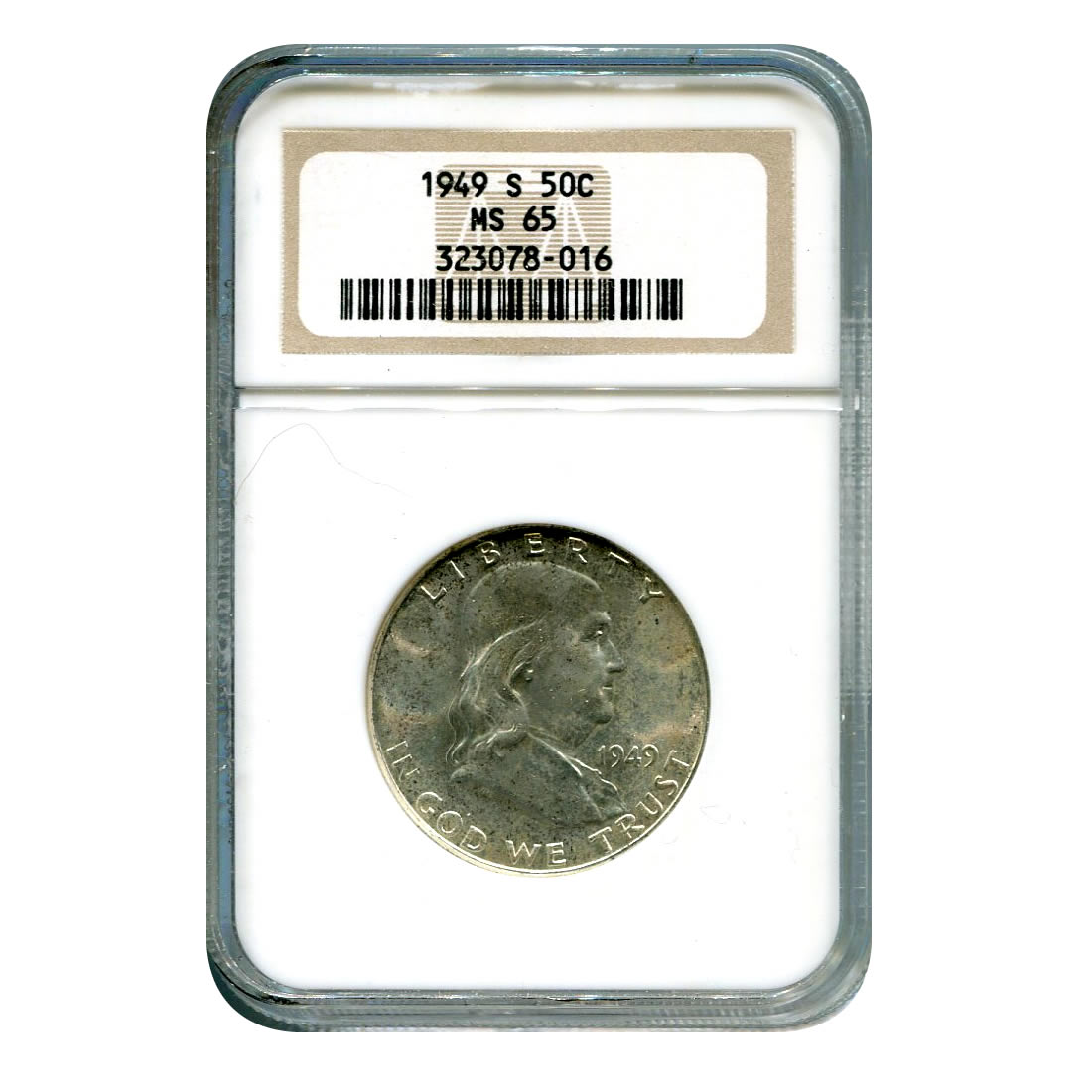 Certified Franklin Half Dollar 1949 S MS65 NGC Golden Eagle Coins