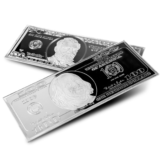 Silver 4 Ounce Bar (Currency Design our Choice) .999 fine Golden Eagle Coins