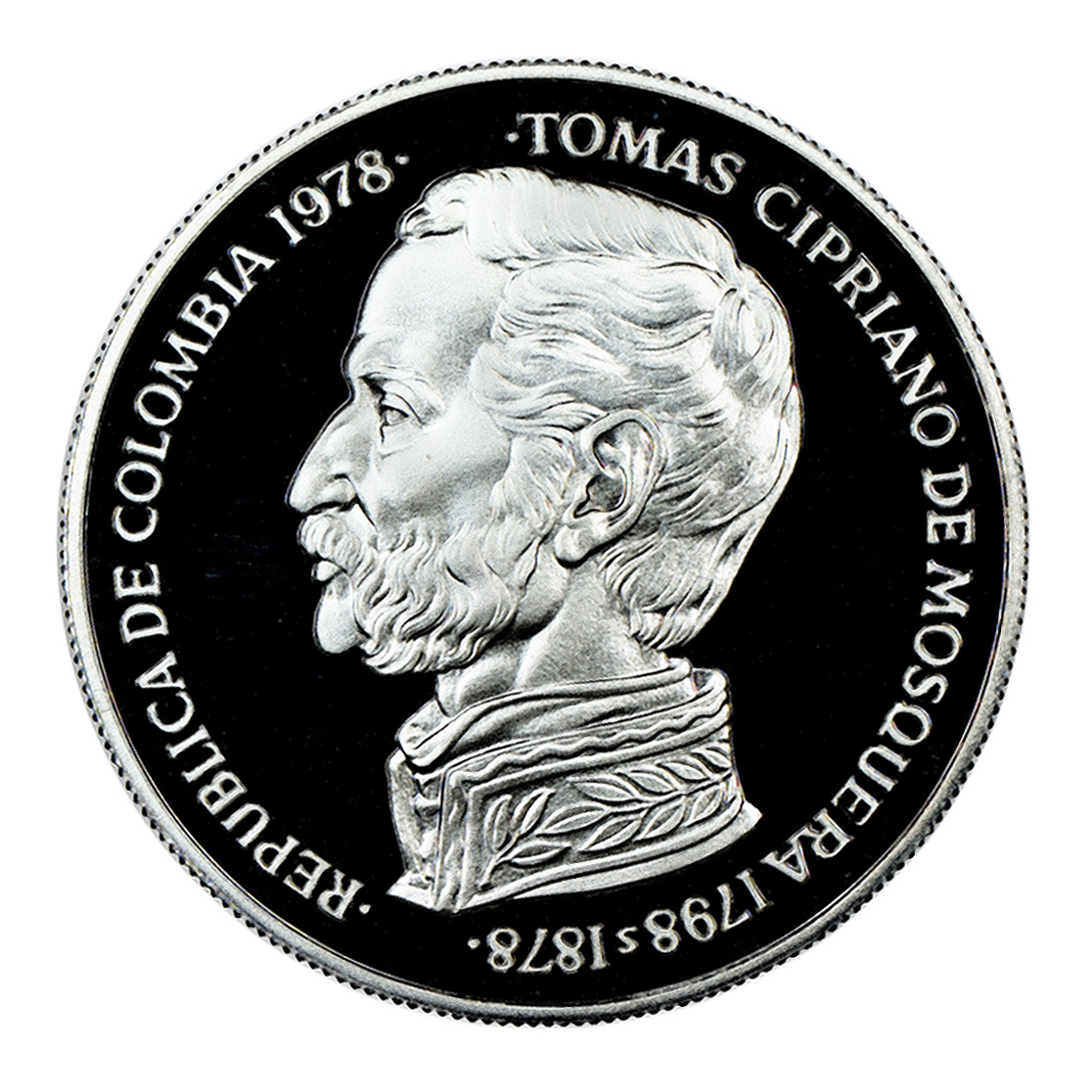 Colombia 750 Pesos 1978 KM265 PF Hummingbird silver
