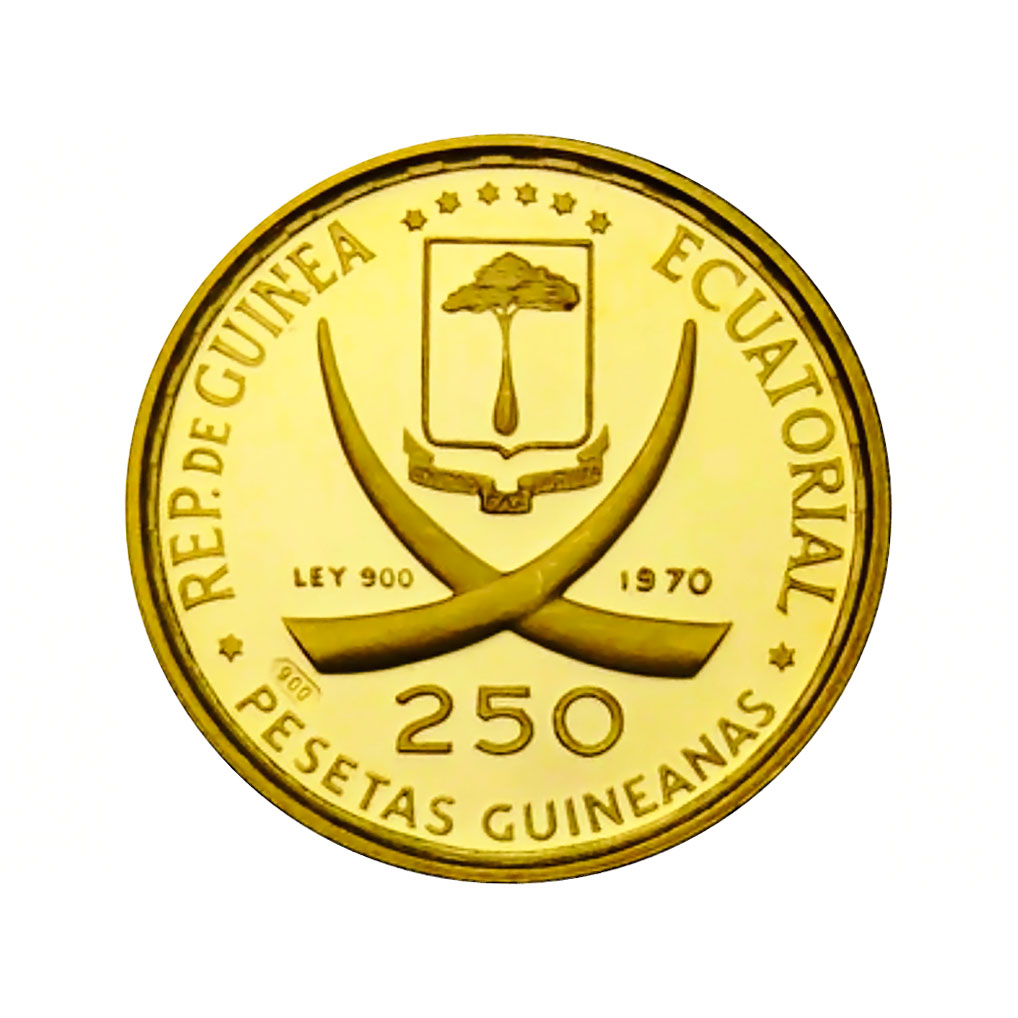 Equatorial Guinea: 1970 100 Pesetas NUDE Maja Desnuda Goya 