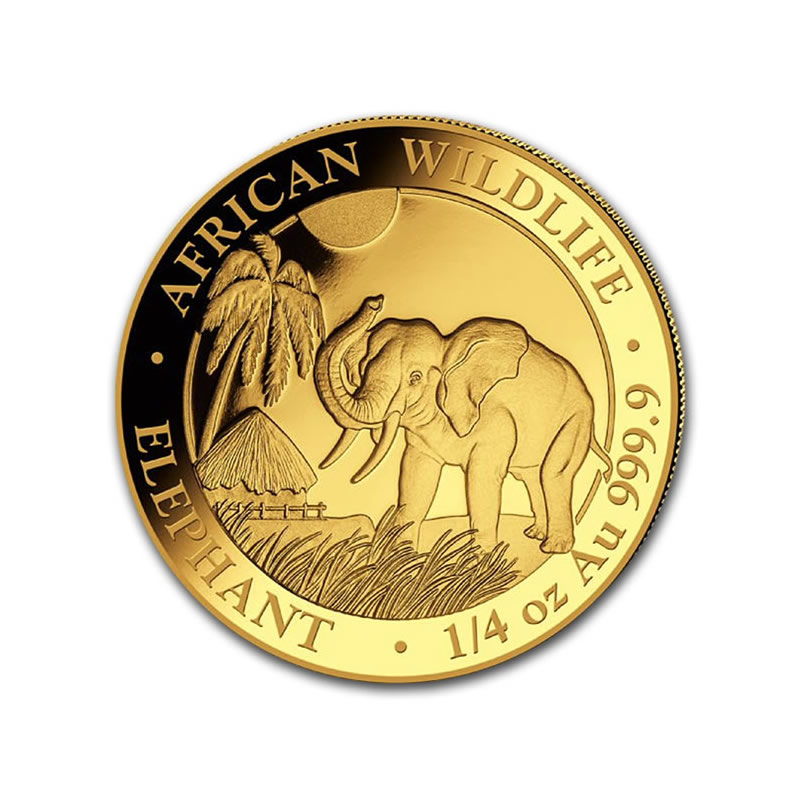 Somalia 2017 Gold Elephant 1/4 ounce